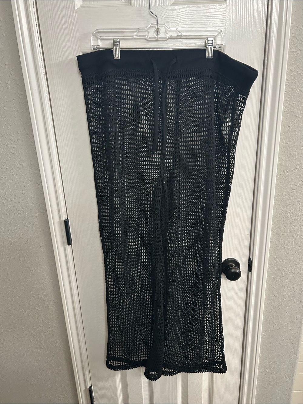 Serra women’s open mesh black beach flare leg pants size xl